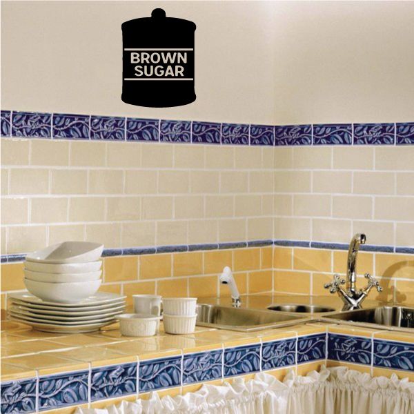 Brown sugar wall decal label in black with white “BROWN SUGAR” text