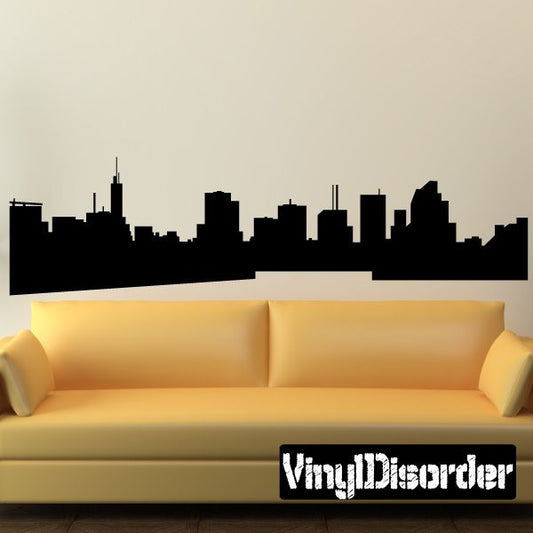 Buenos Aires skyline wall decal, black city silhouette band