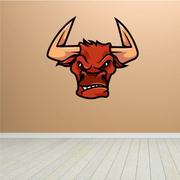 Image of Bull Mascot Wall Decal - Vinyl Car Sticker - Uscolor022