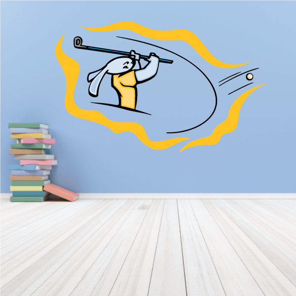 Image of Bunny Golf Wall Decal - Vinyl Sticker - Car Sticker - Die Cut Sticker - CDSCOLOR001