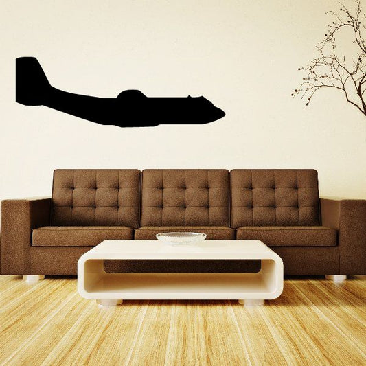 Cargo plane wall decal, black silhouette