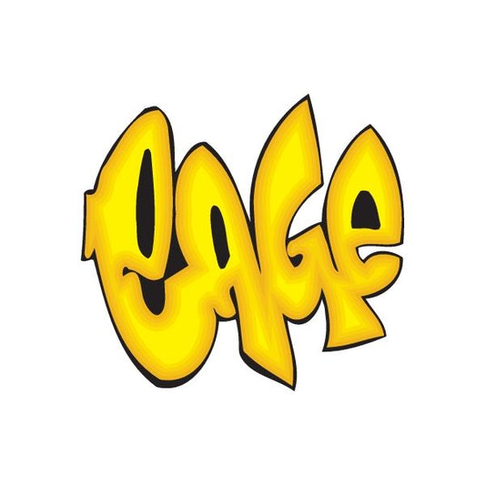 Graffiti sticker with large yellow word art letters