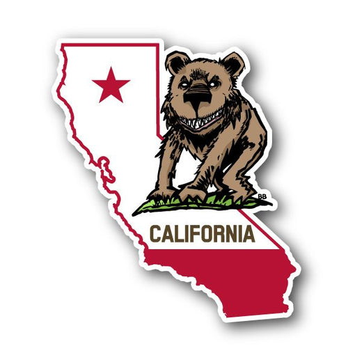 California State Wicked Bear With Grin Vinyl Sticker