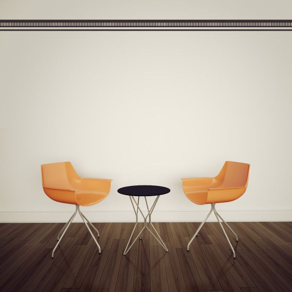 Minimalistic line ornament vinyl decal with calligraphic strokes