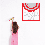 Image of Canada Day with Bunting 2 color Decal