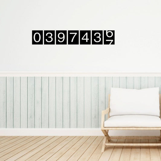 Mileage odometer vinyl decal with black segmented digits 0397435