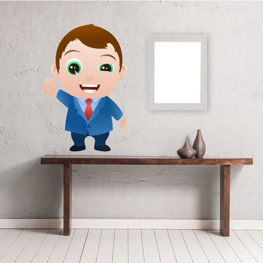 Image of Cartoon Businessman Wall Decal - Vinyl Sticker - Car Sticker - IDCOLOR002