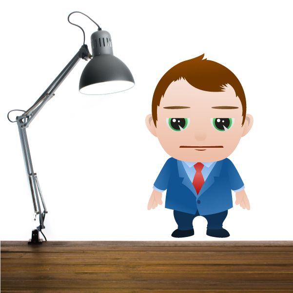 Image of Cartoon Businessman Wall Decal - Vinyl Sticker - Car Sticker - IDCOLOR014