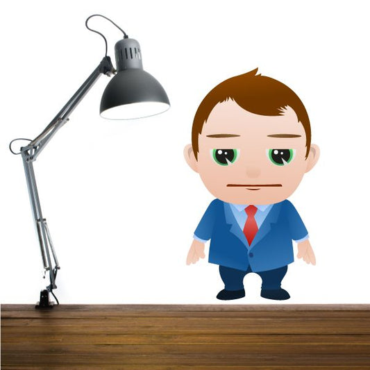 Image of Cartoon Businessman Wall Decal - Vinyl Sticker - Car Sticker - IDCOLOR014