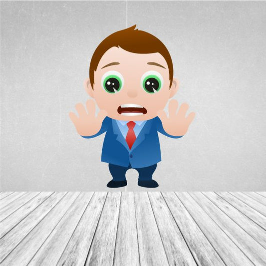 Image of Cartoon Businessman Wall Decal - Vinyl Sticker - Car Sticker - IDCOLOR020