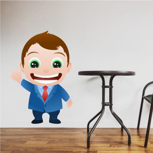 Image of Cartoon Businessman Wall Decal - Vinyl Sticker - Car Sticker - IDCOLOR022
