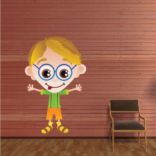 Image of Goofy Nerd Cartoon Sticker