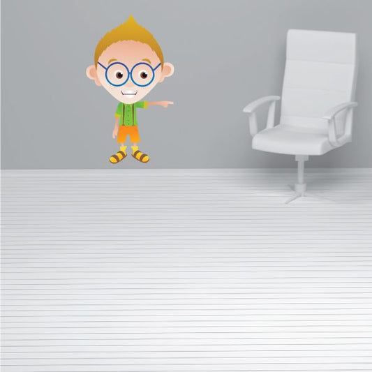 Image of Look Over There Nerd Cartoon Sticker