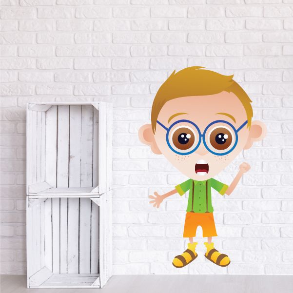 Image of Upset Nerd Cartoon Sticker