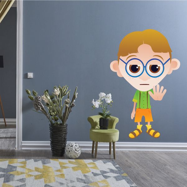 Image of Stop Nerd Cartoon Sticker