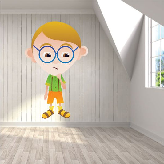 Image of Hmm Nerd Cartoon Sticker