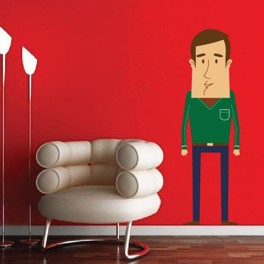 Image of Cartoon Men Wall Decal - Vinyl Sticker - Car Sticker - IDCOLOR021
