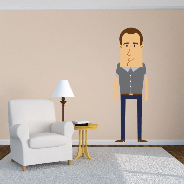 Image of Cartoon Men Wall Decal - Vinyl Sticker - Car Sticker - IDCOLOR023