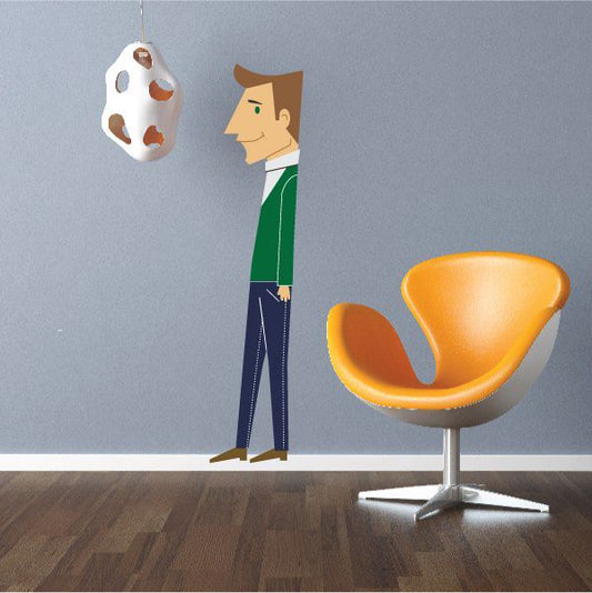 Image of Cartoon Men Wall Decal - Vinyl Sticker - Car Sticker - IDCOLOR026