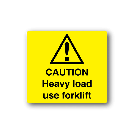 Image of Caution Heavy Load Use Forklift Sticker