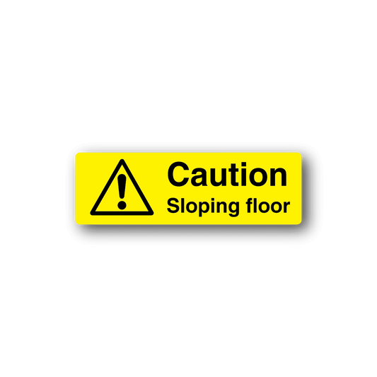 Image of Caution Sloping Floor Sticker