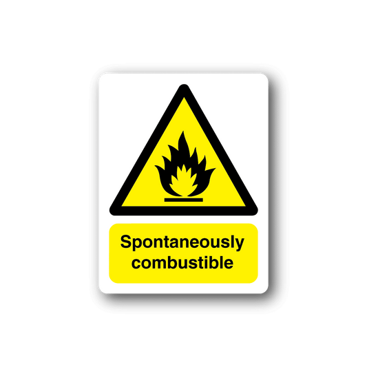 Image of Caution Spontaneously Combustible Sticker