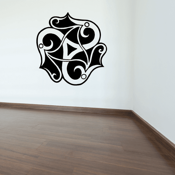Celtic snakes interlocking decal in black with swirling knotwork design