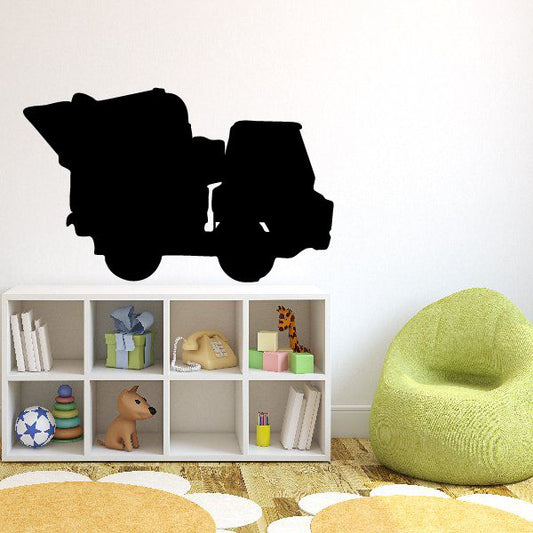Black cement mixer silhouette wall decal