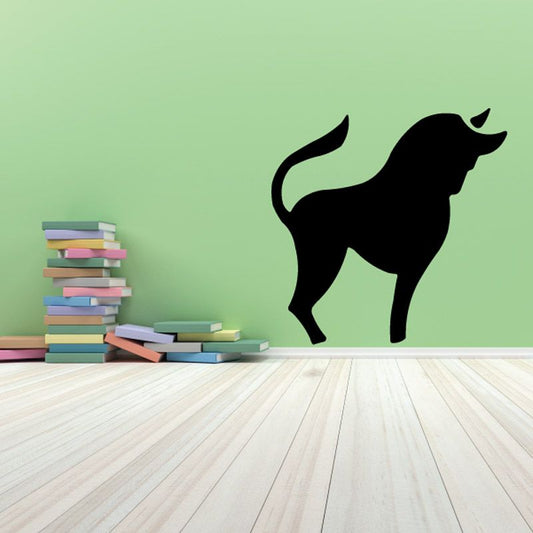 Black bull silhouette wall decal