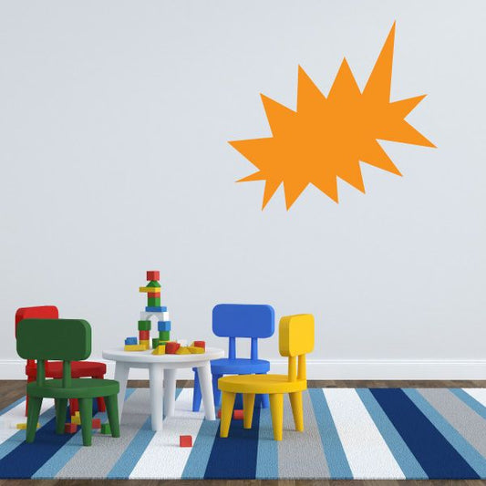 Orange spiky starburst wall decal vinyl sticker