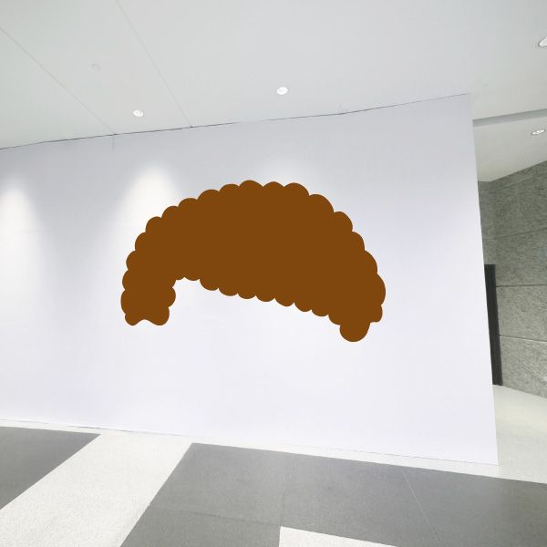 Brown curly mustache vinyl wall decal