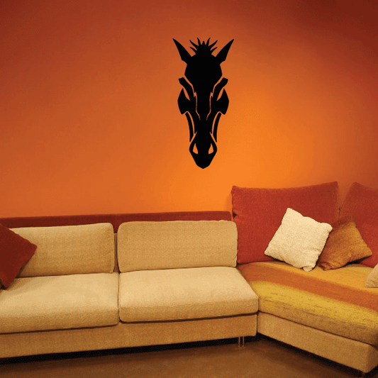 Charging horse head decal, black silhouette