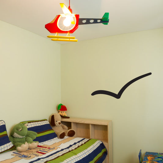 Checkmark decal with a single thick dark checkmark on the wall