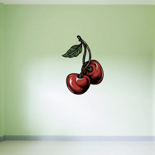 Cherry-designed adhesive wall decal