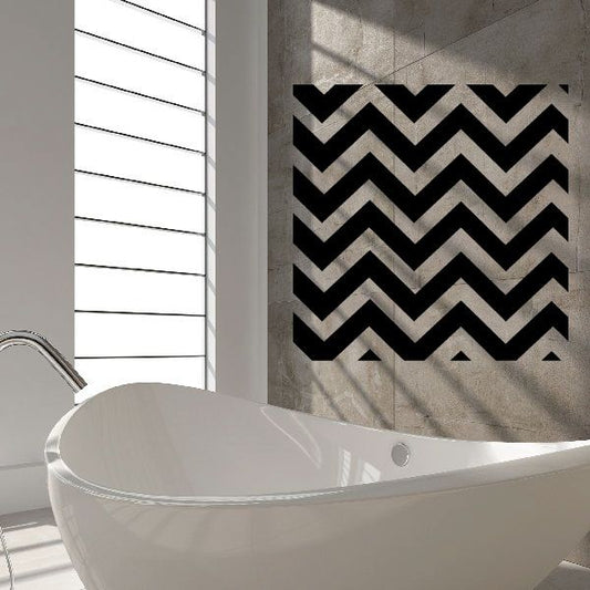 Black chevron wall decal vinyl pattern, zigzag arrows