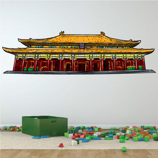 Image of Chinese Colored Horizontal Structure Sticker