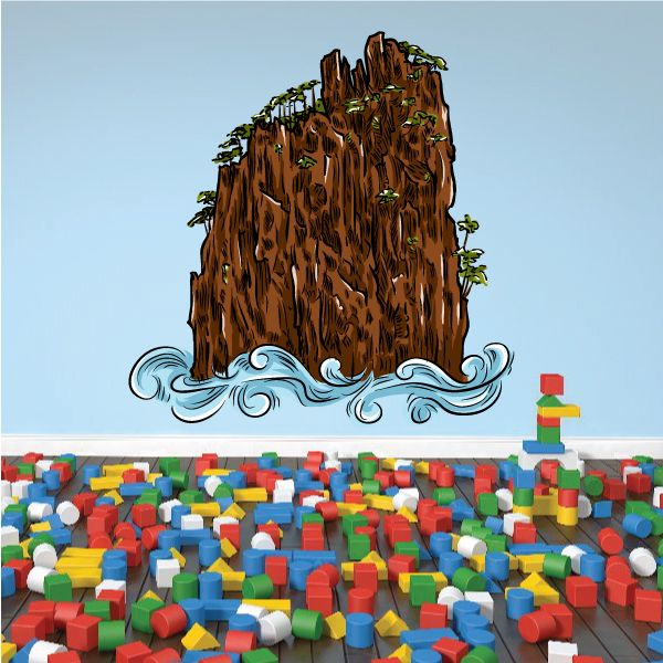 Image of Chinese Colored Ocean Cliff Sticker