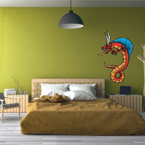 Image of Chinese Colored Red Dragon Sticker