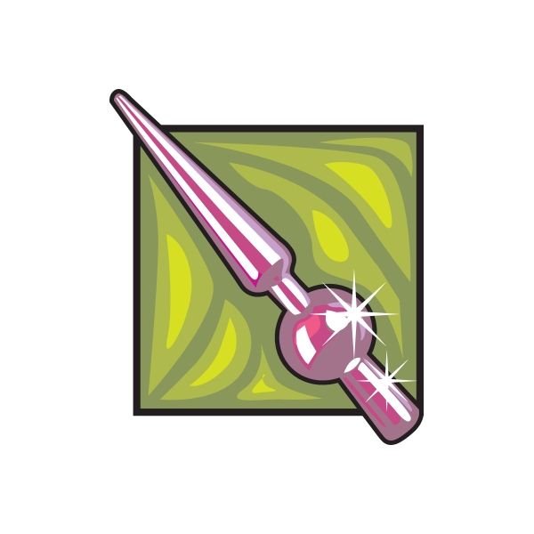 Christmas tree topper sticker with pink striped wand and white star sparkles