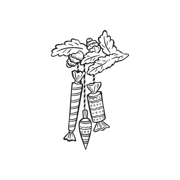 Image of Christmas Decorations Wrapped Candy Ornament Decal