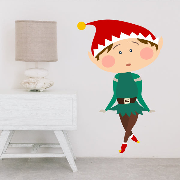 Christmas Elf sticker featuring a cheerful elf wearing a red hat
