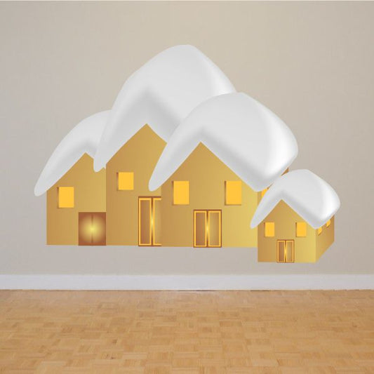 Image of Christmas Snowed Cottages Sticker