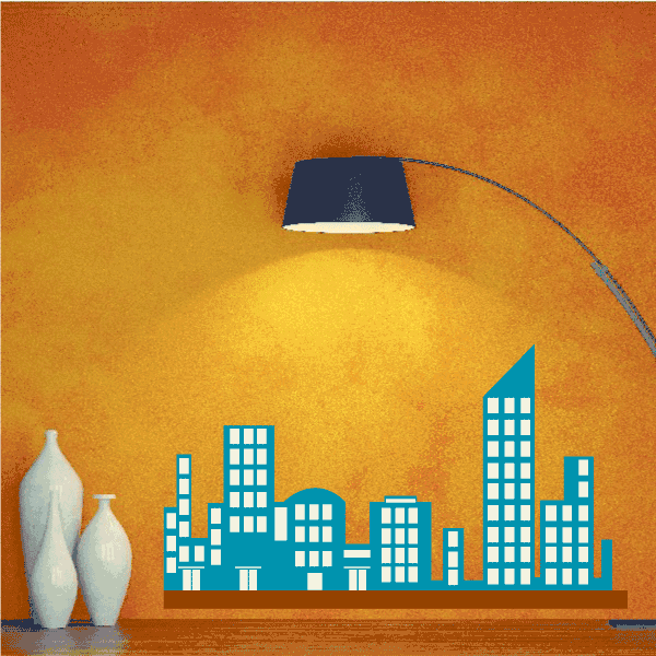 Image of City Building Wall Decal - Vinyl Decal - Car Decal - Idcolor007