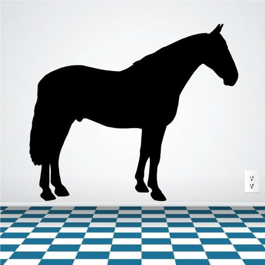 Cleveland Bay horse decal, black standing horse silhouette