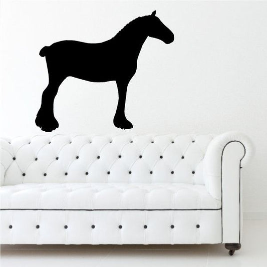 Clydesdale horse decal, black standing horse silhouette