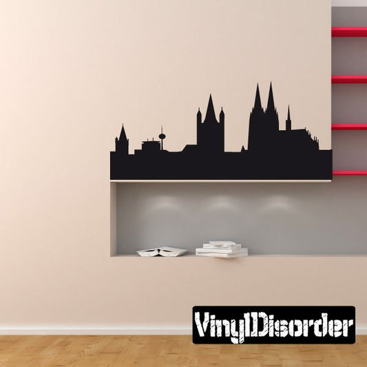 Germany skyline vinyl decal with black silhouette building profile
