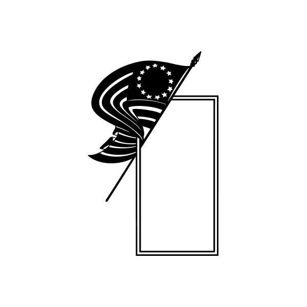 Image of Colonial America Flag Frame Decal