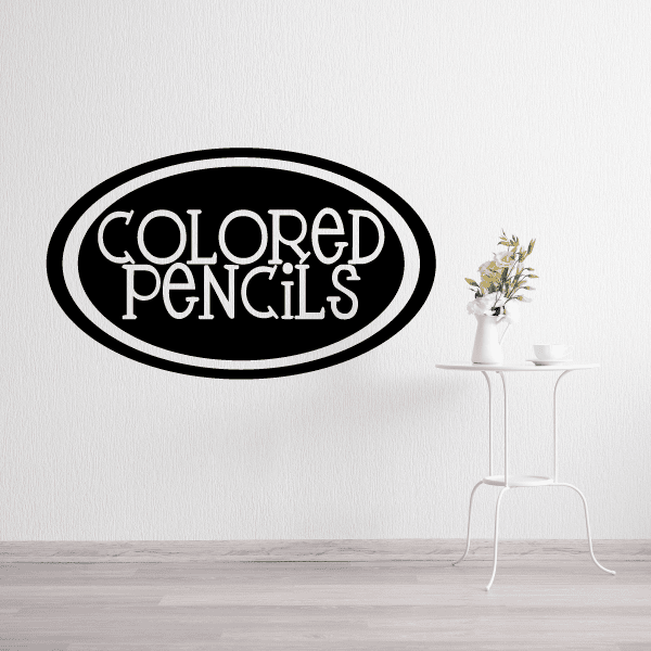 Image of Colored pencils Oval Decal