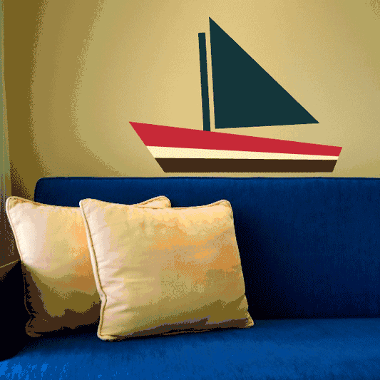 Image of Colorful Sailboat Sticker
