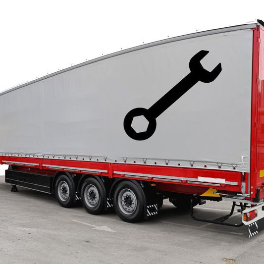 Black combo wrench decal on white panel